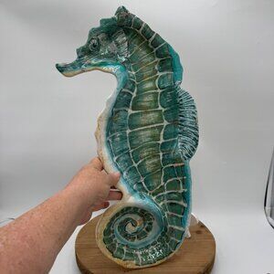 Pier 1 Large Melamine Seahorse Shaped Tray Server Chip N Dip 19" x 8" Spikey pla